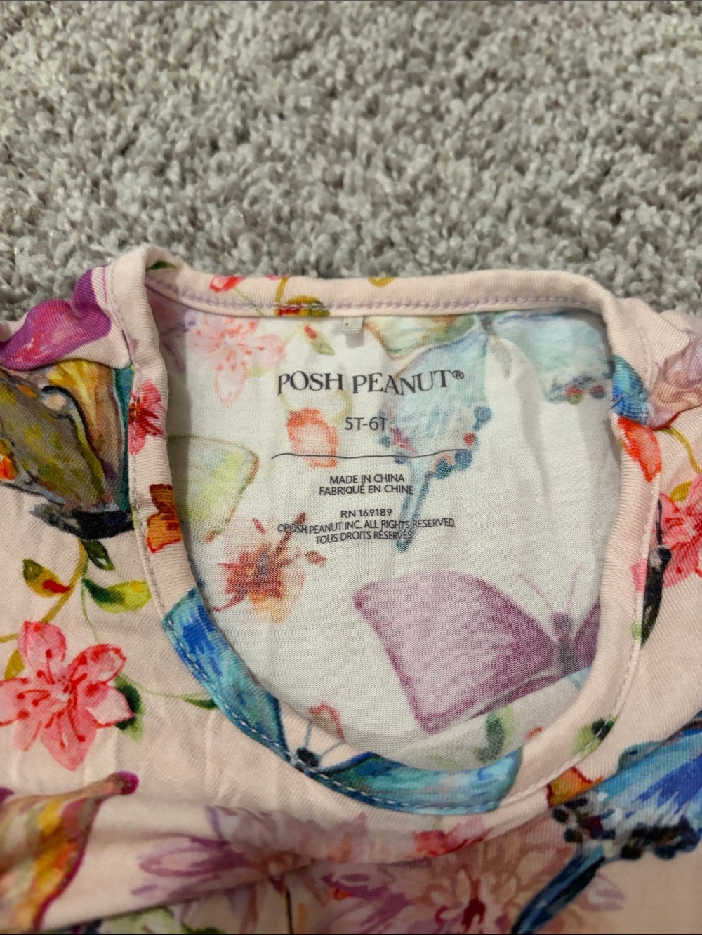 VGUC Posh Peanut Watercolor Butterfly Shirt Sleeve Ruffled Twirl Dress 5t/6t - Picture 3 of 6